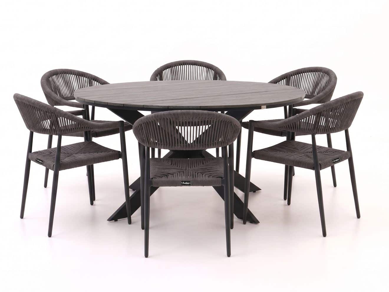 manifesto belpasso/fidenza ø149cm dining tuinset 7 delig stapelbaar laagste prijsgarantie!