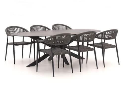 Manifesto Belpasso/Furato ellips 200cm dining tuinset 7-delig stapelbaar - Laagste prijsgarantie!