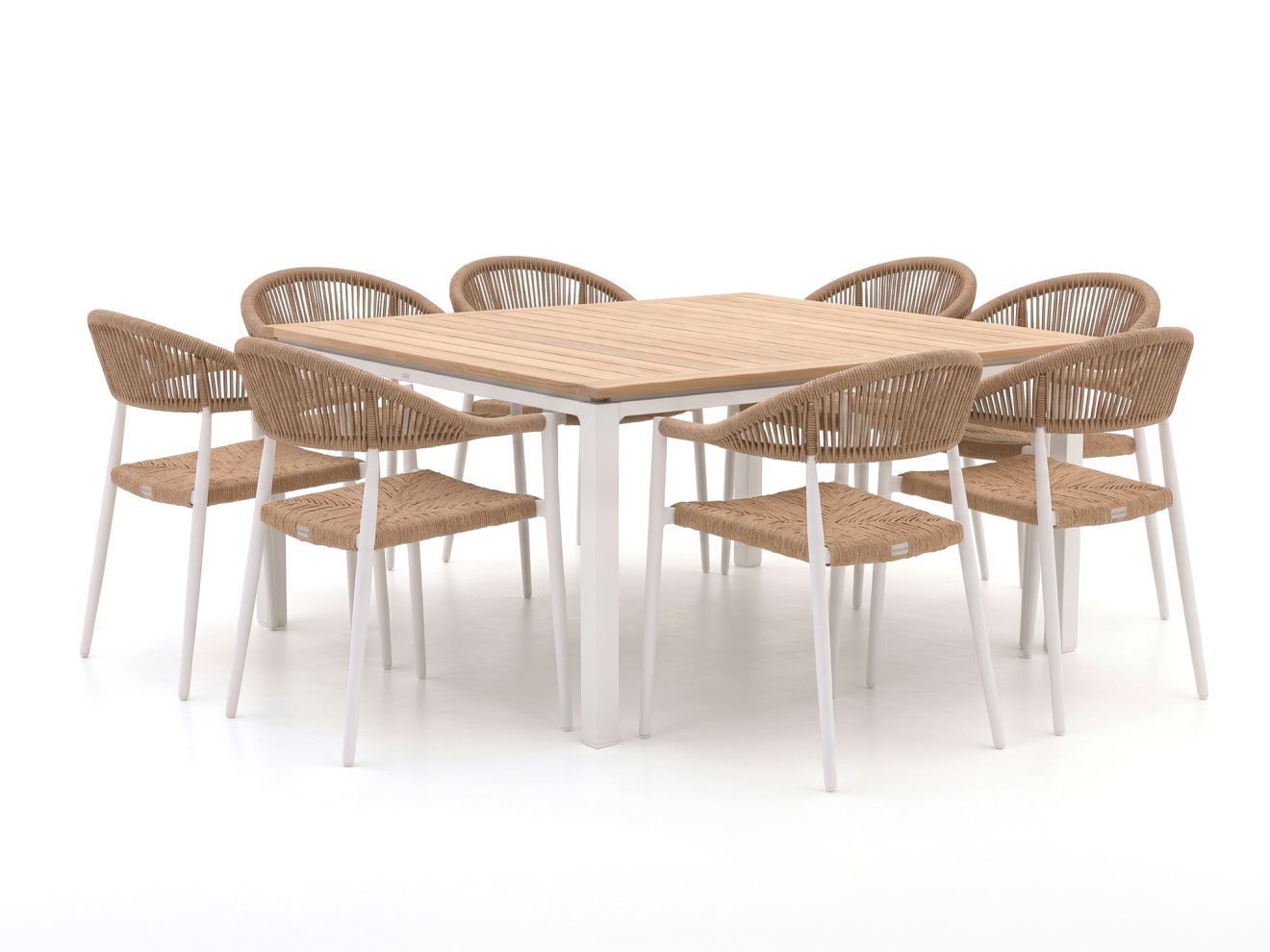 manifesto belpasso/linosa 160x160cm dining tuinset 9 delig stapelbaar laagste prijsgarantie!