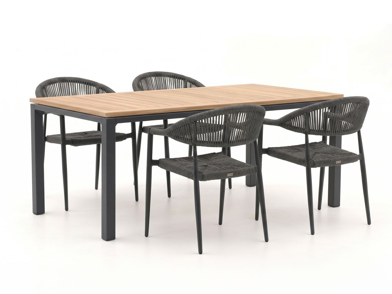 manifesto belpasso/linosa 180cm dining tuinset 5 delig stapelbaar laagste prijsgarantie!