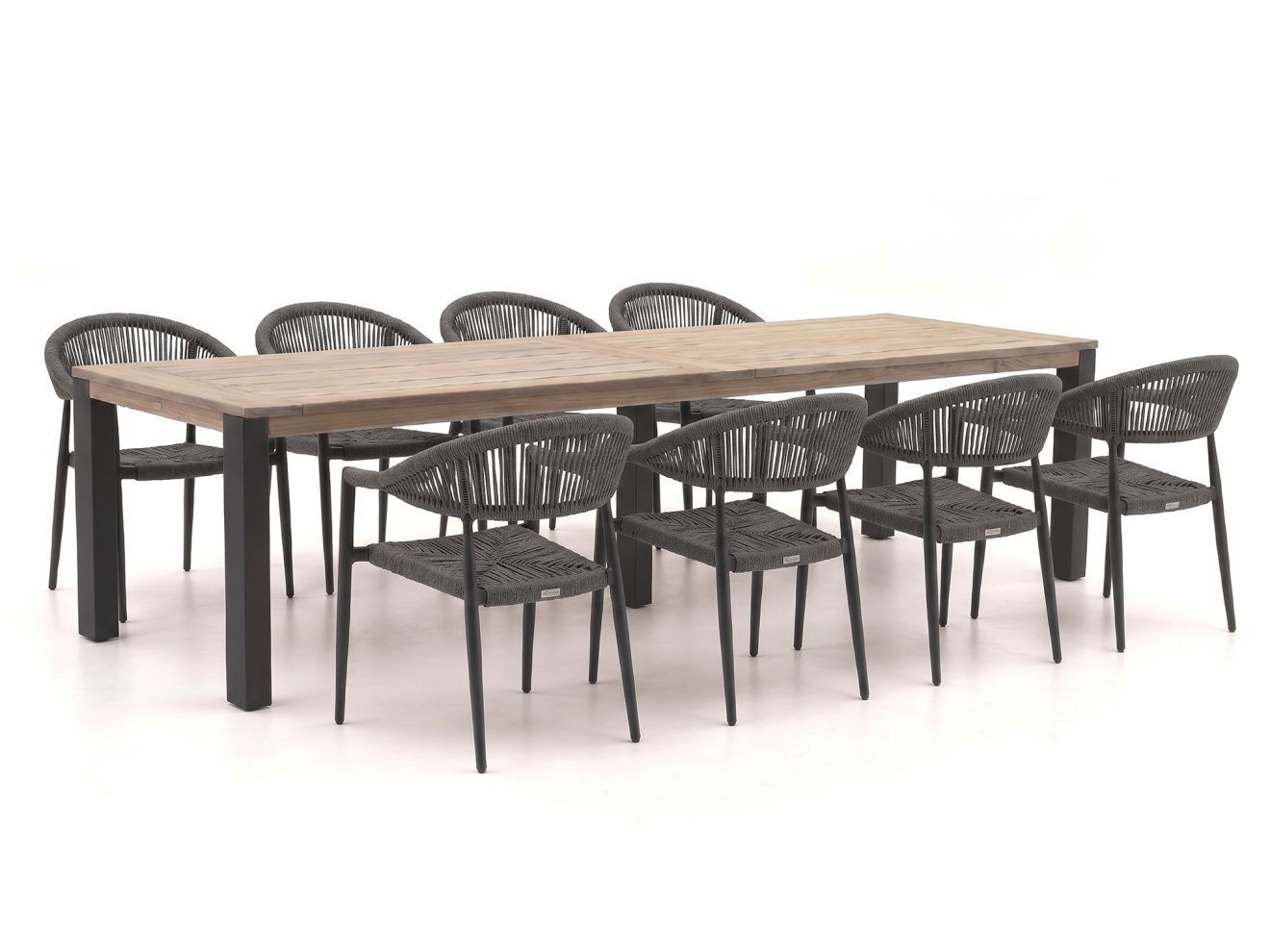 manifesto belpasso/rough s 300cm dining tuinset 9 delig stapelbaar laagste prijsgarantie!