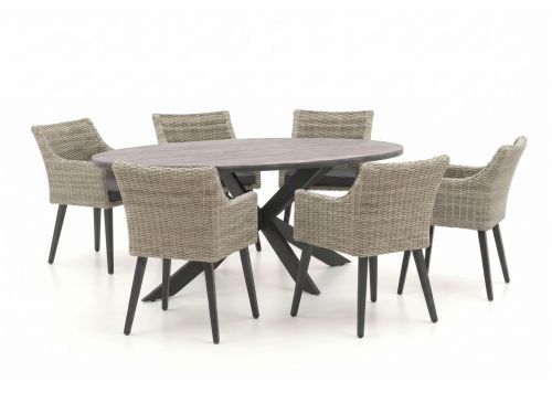 Manifesto Matese/Fidenza ovaal 220cm dining tuinset 7-delig - Laagste prijsgarantie!