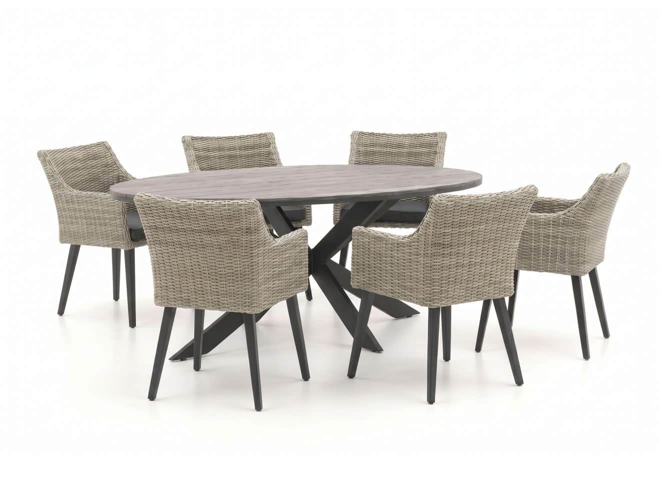 manifesto matese/fidenza ovaal 220cm dining tuinset 7 delig laagste prijsgarantie!