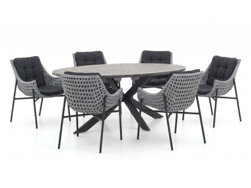 Manifesto Novara/Fidenza ovaal 180cm dining tuinset 7-delig - Laagste prijsgarantie!