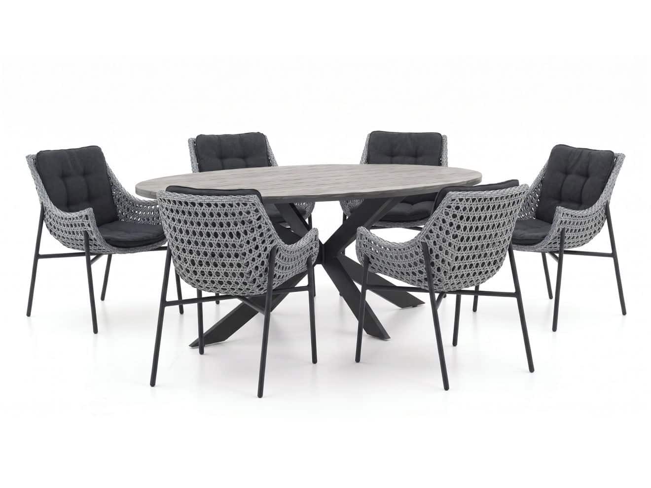 manifesto novara/fidenza ovaal 220cm dining tuinset 7 delig laagste prijsgarantie!
