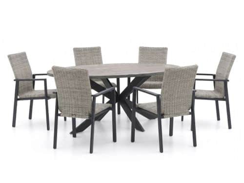 Manifesto Villongo/Fidenza ovaal 220cm dining tuinset 7-delig stapelbaar - Laagste prijsgarantie!