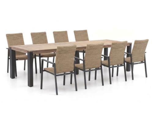Manifesto Villongo/ROUGH-S 300cm dining tuinset 9-delig stapelbaar - Laagste prijsgarantie!