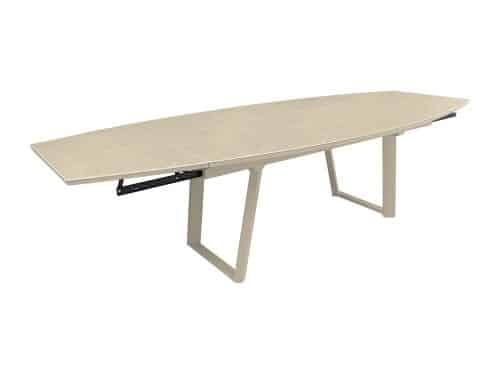 Manta uitshuifbare tuintafel 180-230-280 x 110 keramiek blad latte light