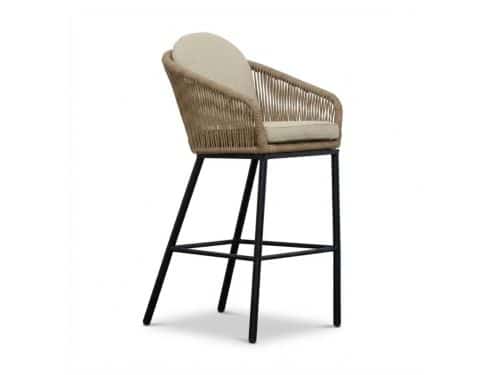 Mara dining barstoel | touw + aluminium | Sahara Dust
