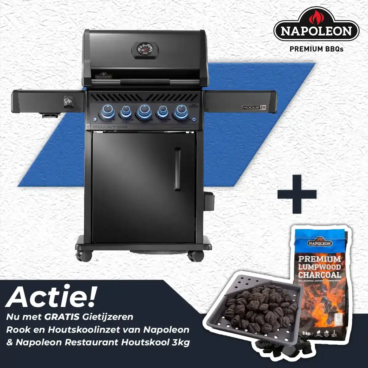 napoleon phantom rogue pro s 425 gas bbq zwart barbecue