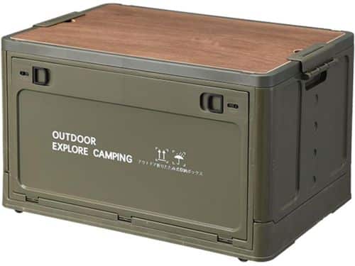 Opbergbox Houten Deksel - Opvouwbare Container - Kampeer Organisatie
