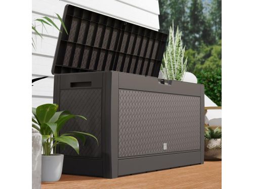 Opbergbox Rotan-look 119 x 48 x 60cm Rolbaar Tuin Tuinbox