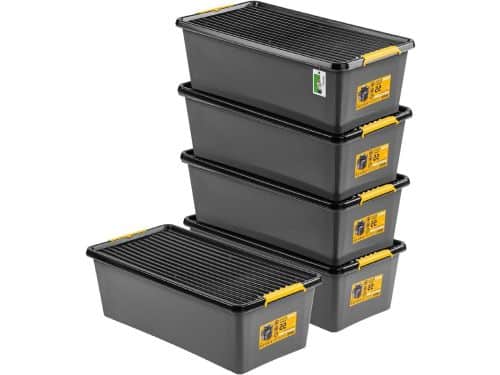 Opbergboxen met wielen - Opbergbakken Stapelboxen - Huishoudelijke Opslag