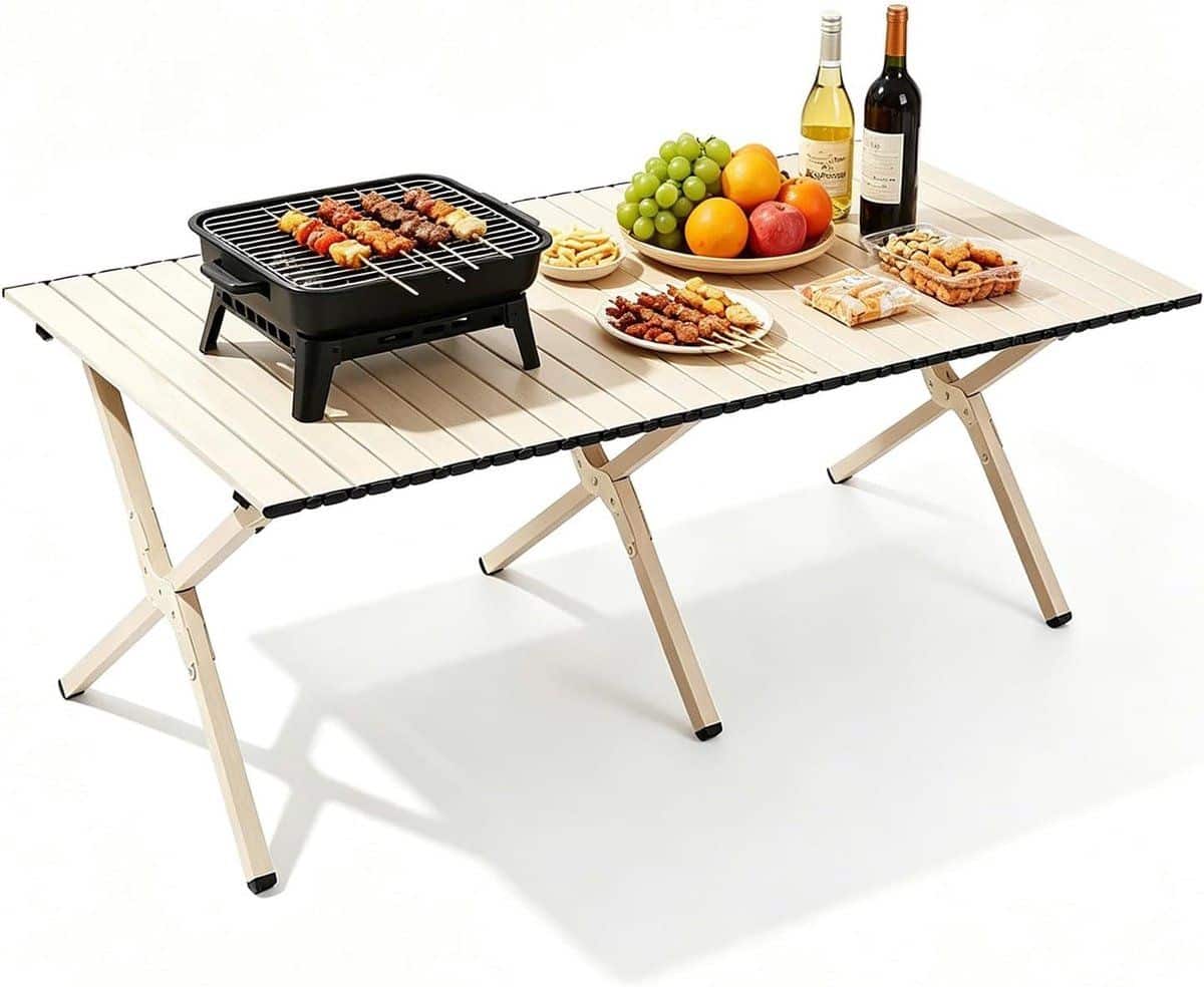 opvouwbare bbq tafel klaptafel picknick buitenactiviteiten organiseren stevig