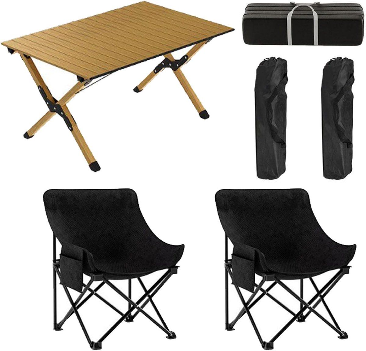 opvouwbare campingtafel en stoelenset picknickset draagbaar buitenactiviteiten genieten