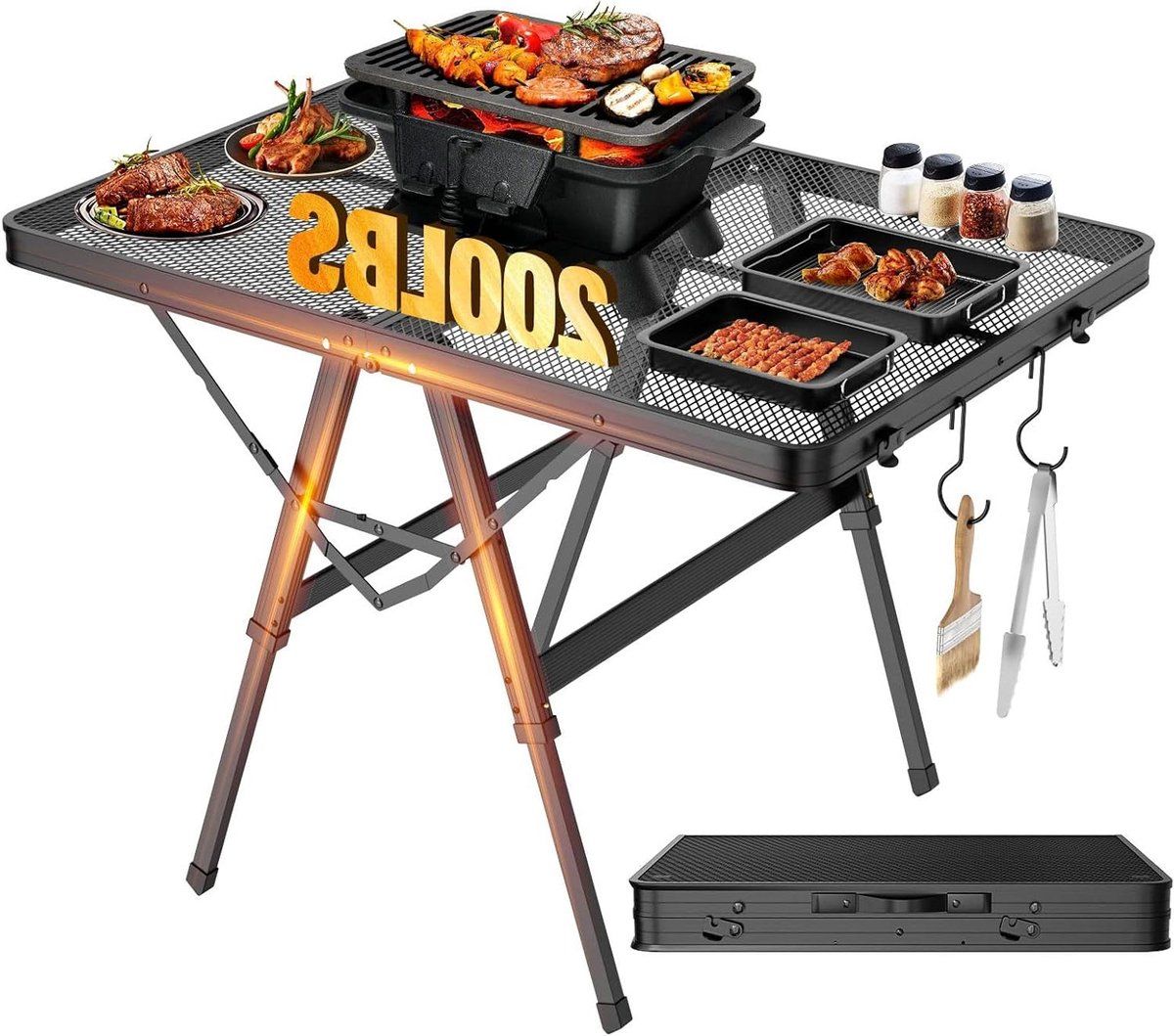 opvouwbare grilltafel klaptafel outdoor kamperen picknick in