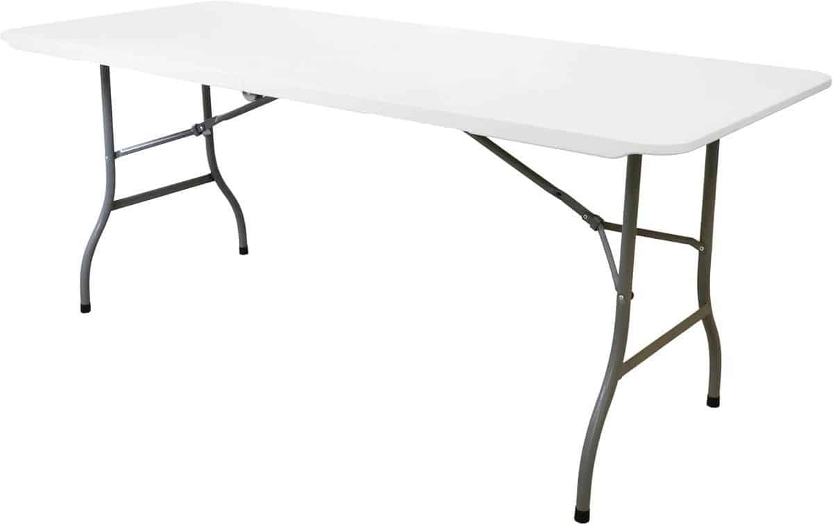 opvouwbare klaptafel wit 6 voet rond of ovaal