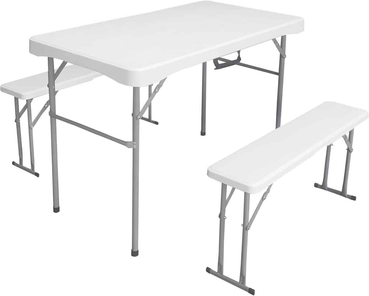 opvouwbare picknickset met tafel en 2 banken 113 x