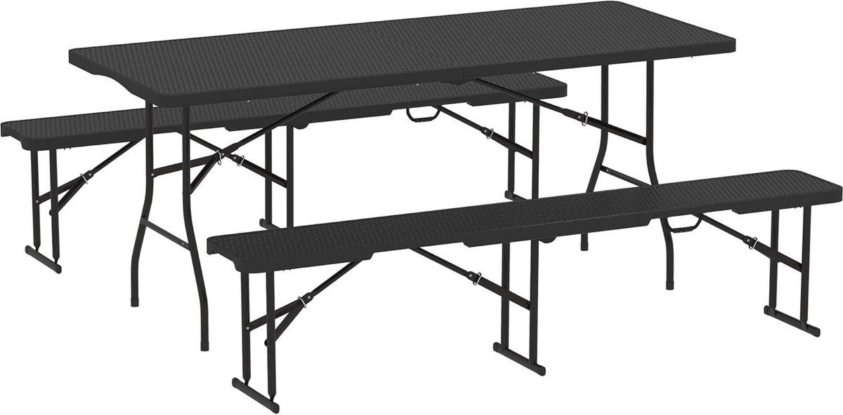 opvouwbare picknicktafel en banken set 180 cm draagbare