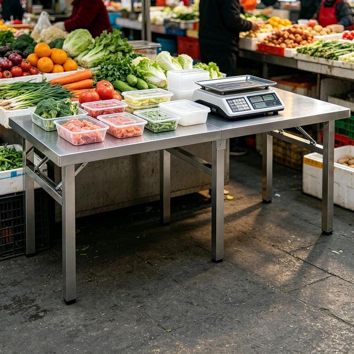 opvouwbare rvs tafel werkstation klaptafel voedselbereiding horeca