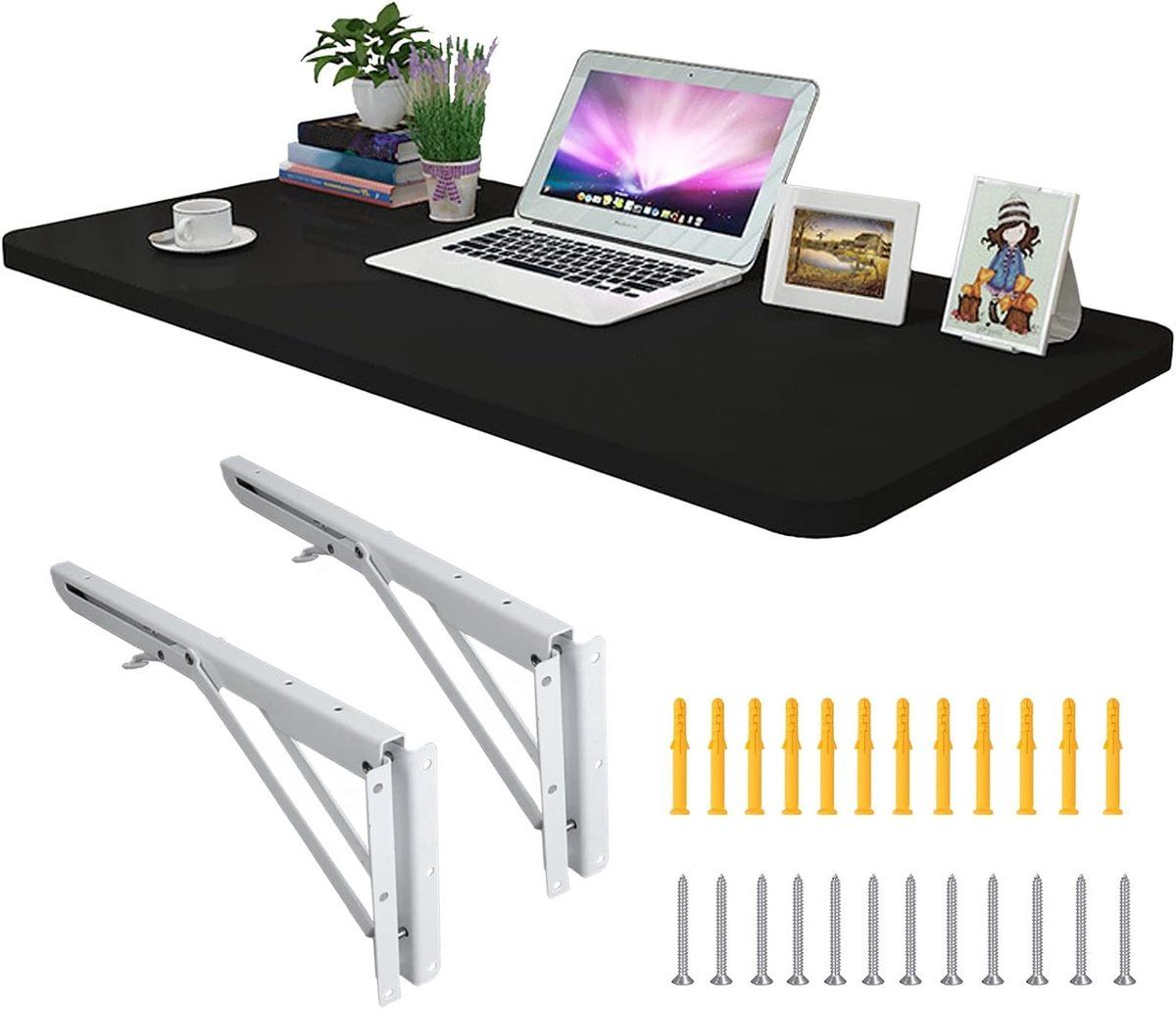 opvouwbare wandtafel klaptafel hout ruimte besparen afgeronde