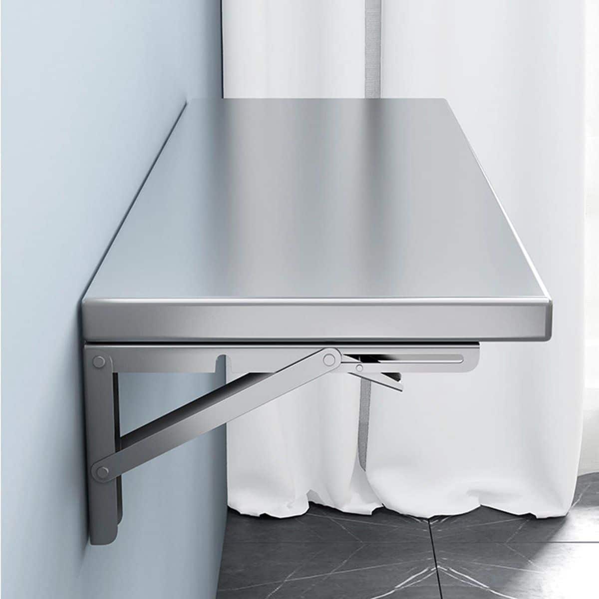 opvouwbare wandtafel klaptafel metaal ruimte besparen roestvrij