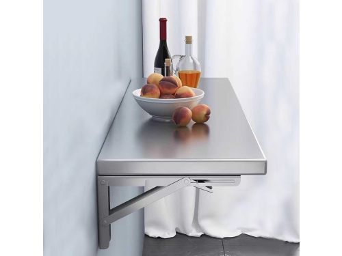 Opvouwbare wandtafel - Klaptafel roestvrij - Ruimtebesparend werken - Stabiele