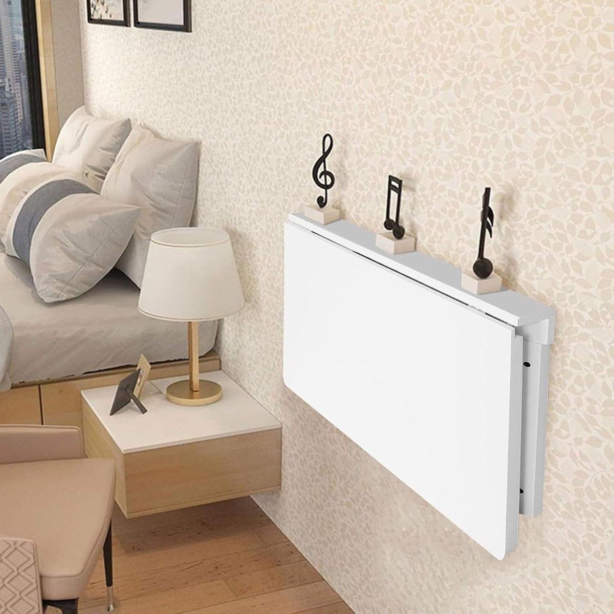 opvouwbare werktafel klaptafel wandmontage ruimtebesparend werken driepoot
