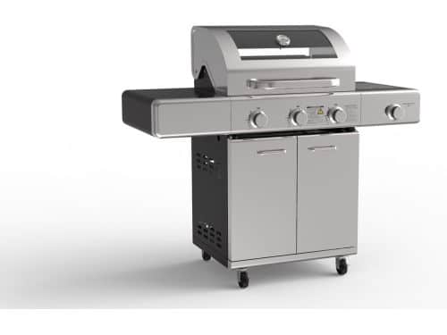 Paralux - Gasbarbecue - 3 branders - RVS met gietijzeren