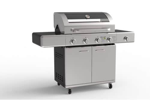 Paralux - Gasbarbecue 4 branders - RVS met gietijzeren roosters