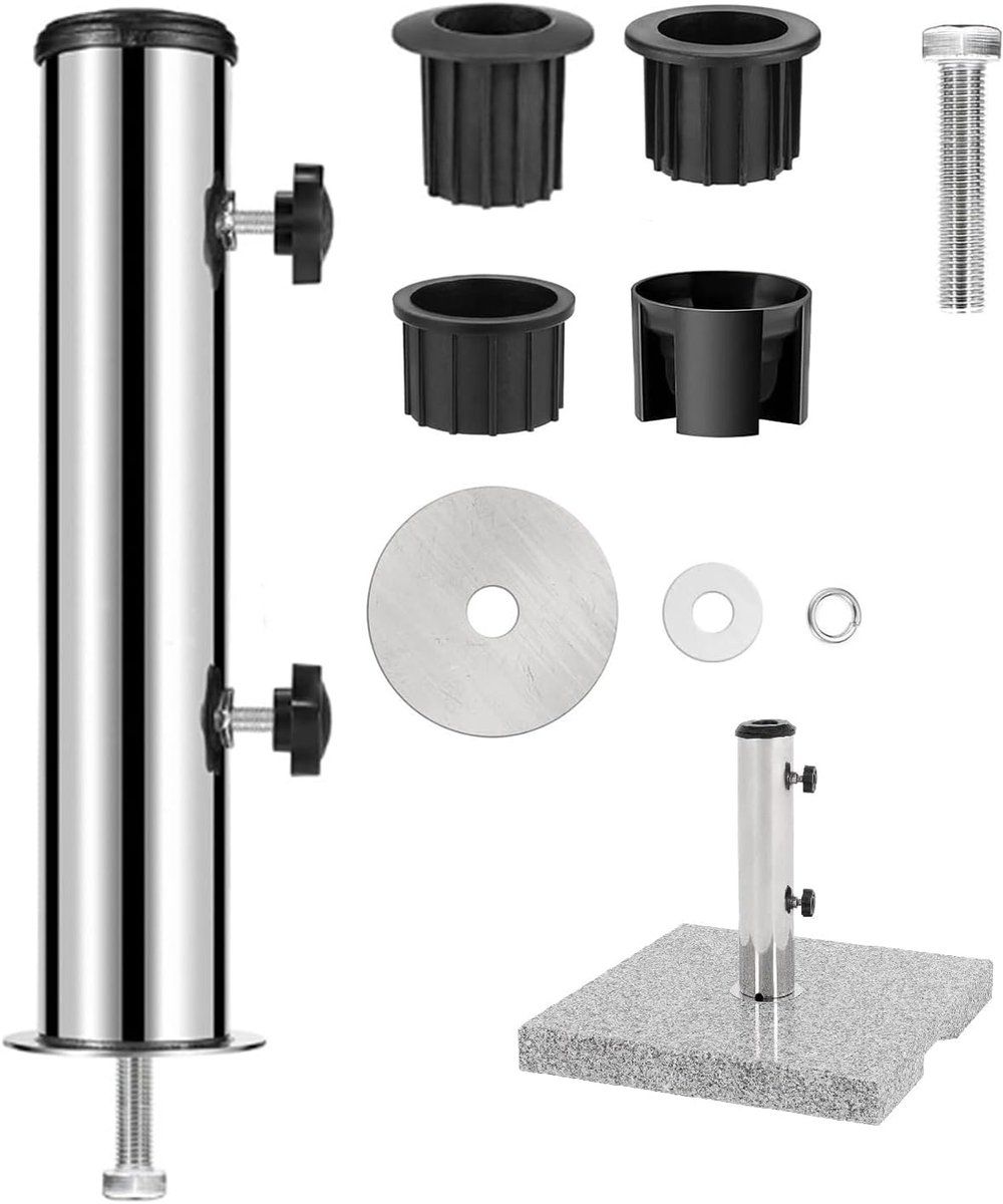 parasolstandaard, tuinparasolstandaard, universele parasol standpijp met 3 delige reducerende ring (50/40/32