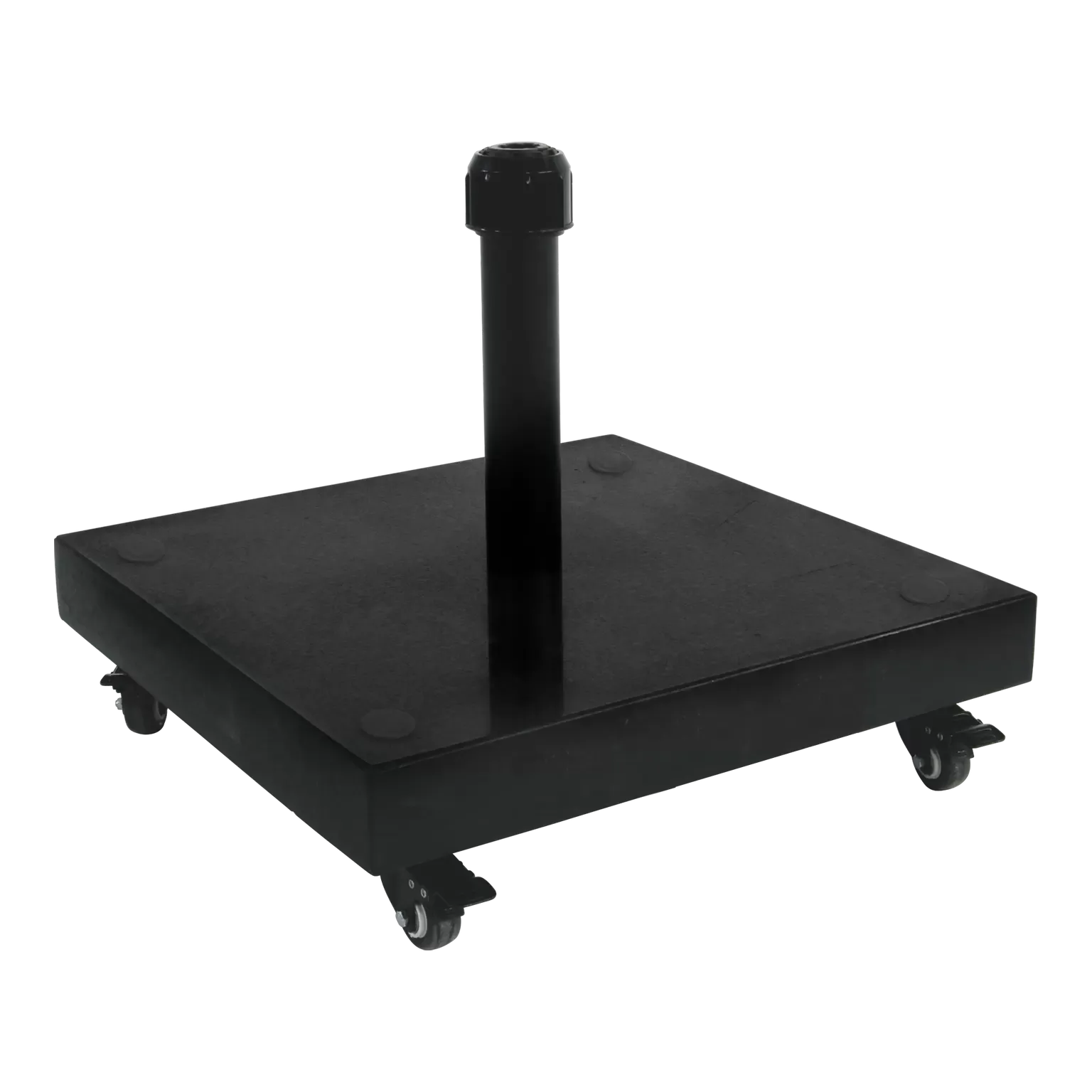 parasolvoet op 4 wielen, 60kg graniet zwart