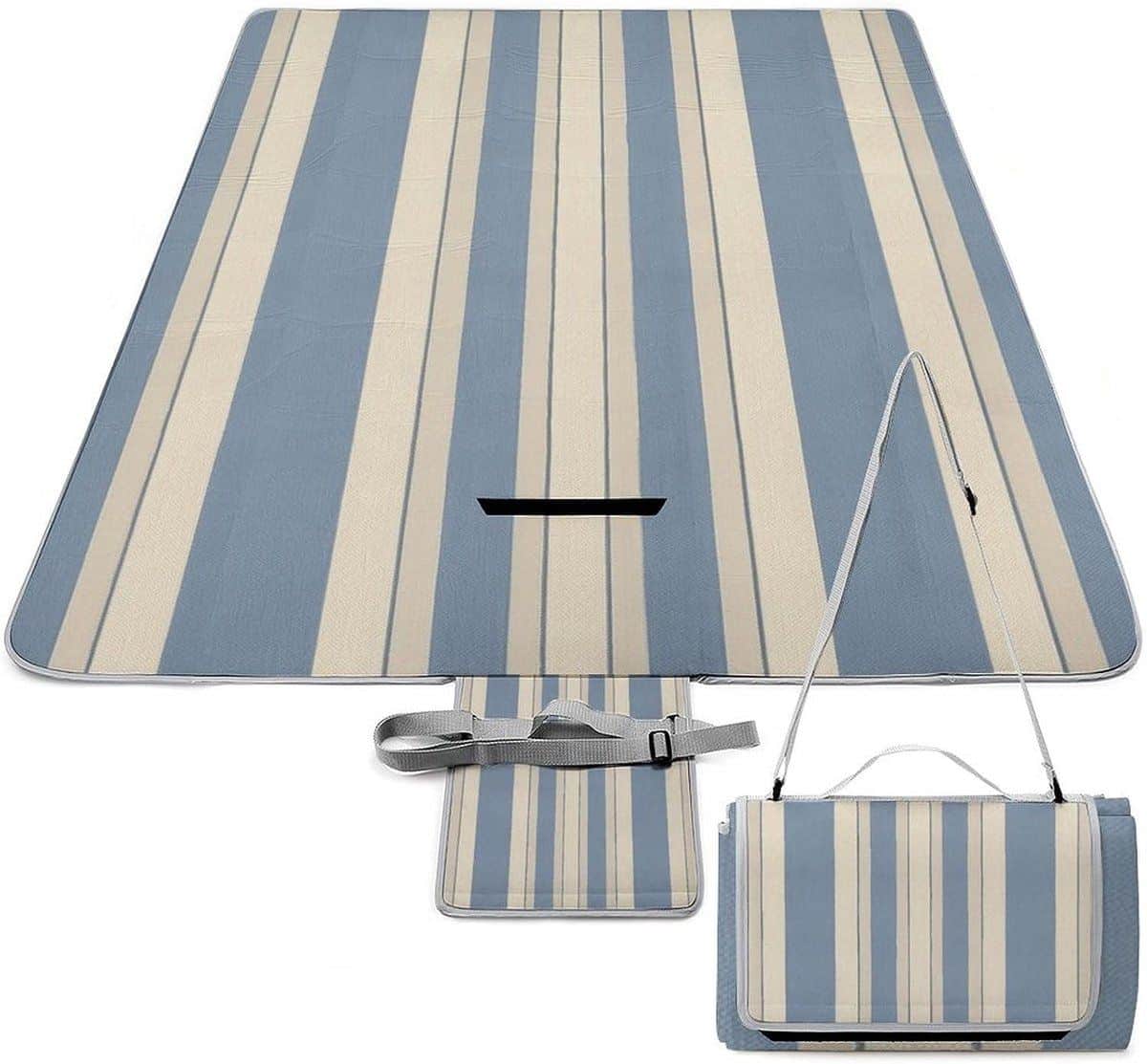 picknickdeken met strepen buitenkleed campingmat buiten ontspannen
