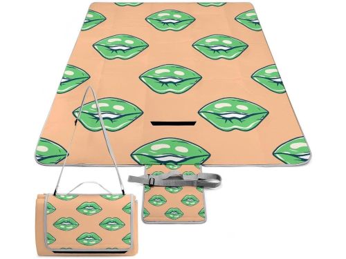 Picknickmat Groene Lippen - Buitenkleed Camping - Gezellig buiten zitten