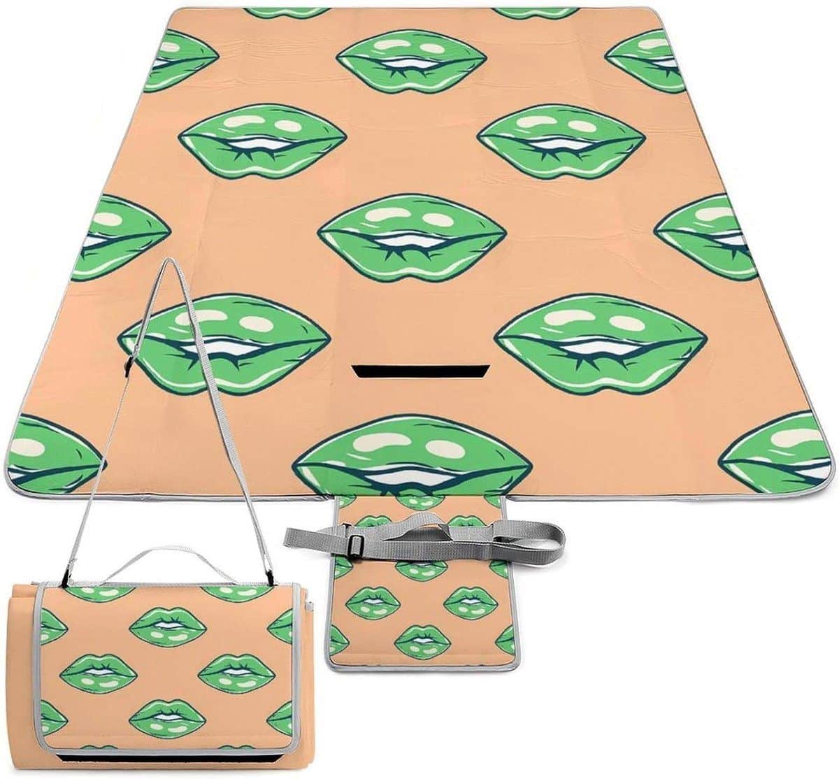 picknickmat groene lippen buitenkleed camping gezellig buiten zitten