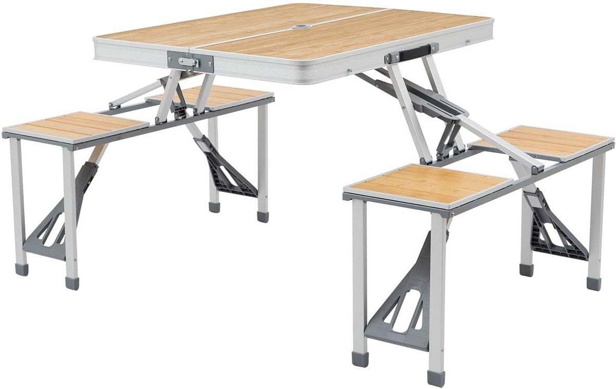 picknicktafel bamboe kampeertafel klaptafel gezellig buiten zitten