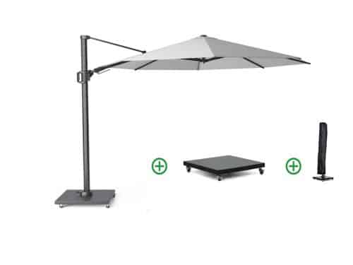 Platinum Challenger zweefparasol 3.5m T2 (incl. voet + hoes) licht grijs