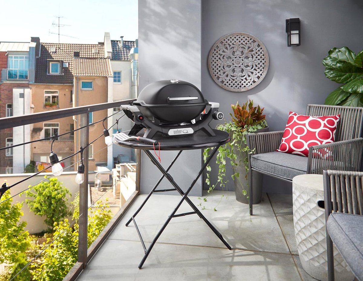 premium compacte draagbare gas bbq grill met thermometer & gietaluminium