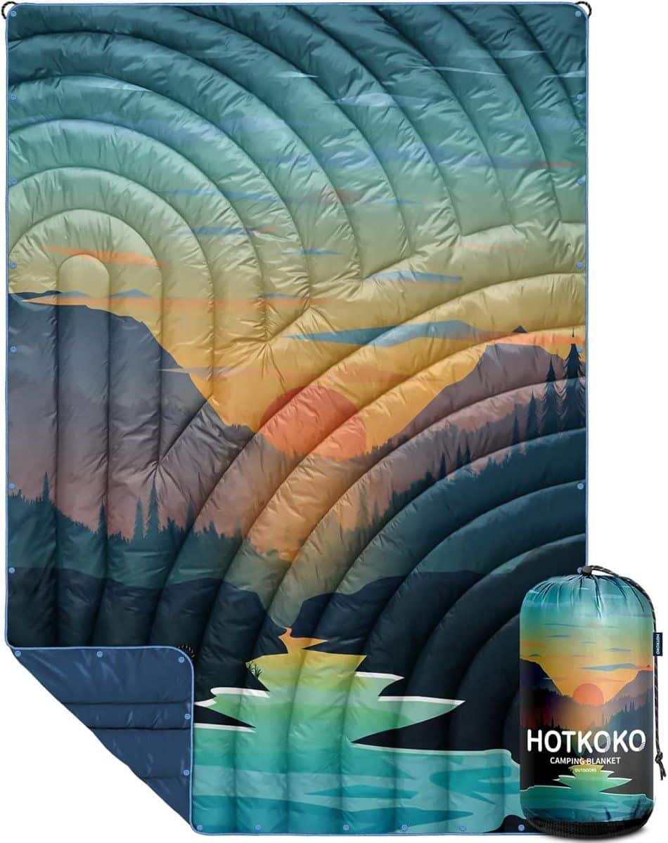 puffy campingdeken lichtgewicht buitenkleed outdoor avonturen water