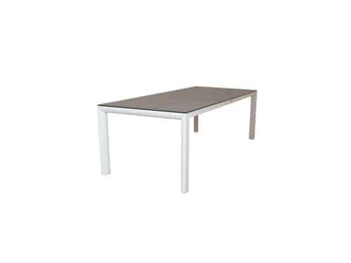 Qopps Cibba tuintafel 220 x 100 Mat wit frame porselein top