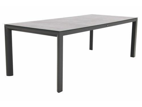 Qopps Colby tuintafel 220 x 100 porselein blad mat royal royal grey