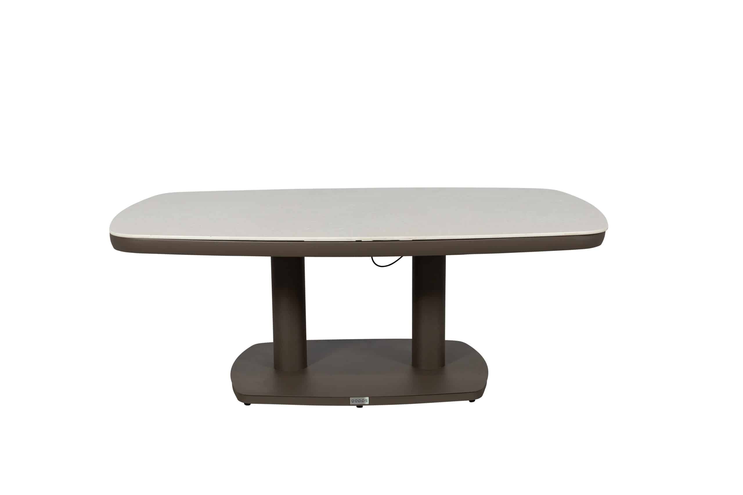 qopps elena in hoogte verstelbare tuintafel 135×83 earth
