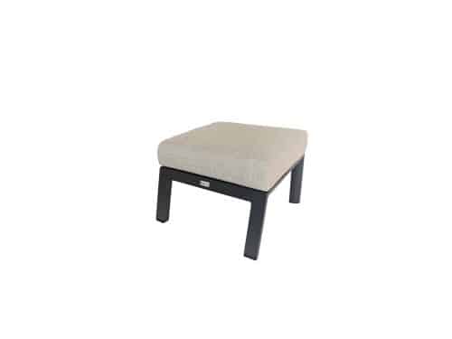 Qopps Exome voetenbank royal grey met greige kussen