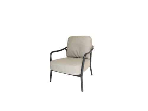 Qopps Giany lounge stoel frame mat royal grey met rope
