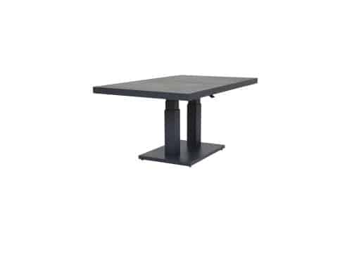 Qopps Gooks Up down tuintafel 140 x 85 royal Grey mat met Antraciet blad