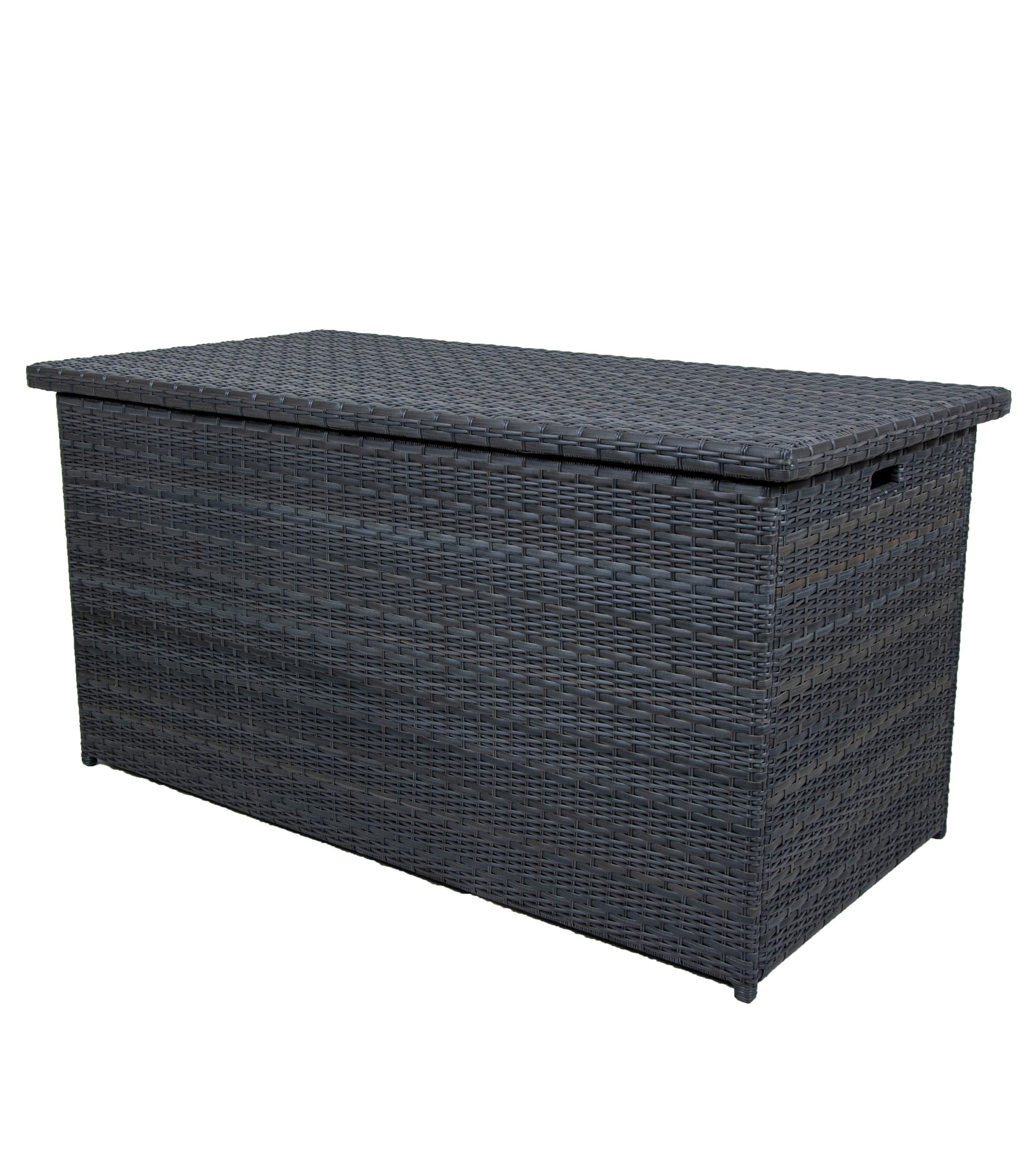 qopps kussenkist, wicker antraciet mix