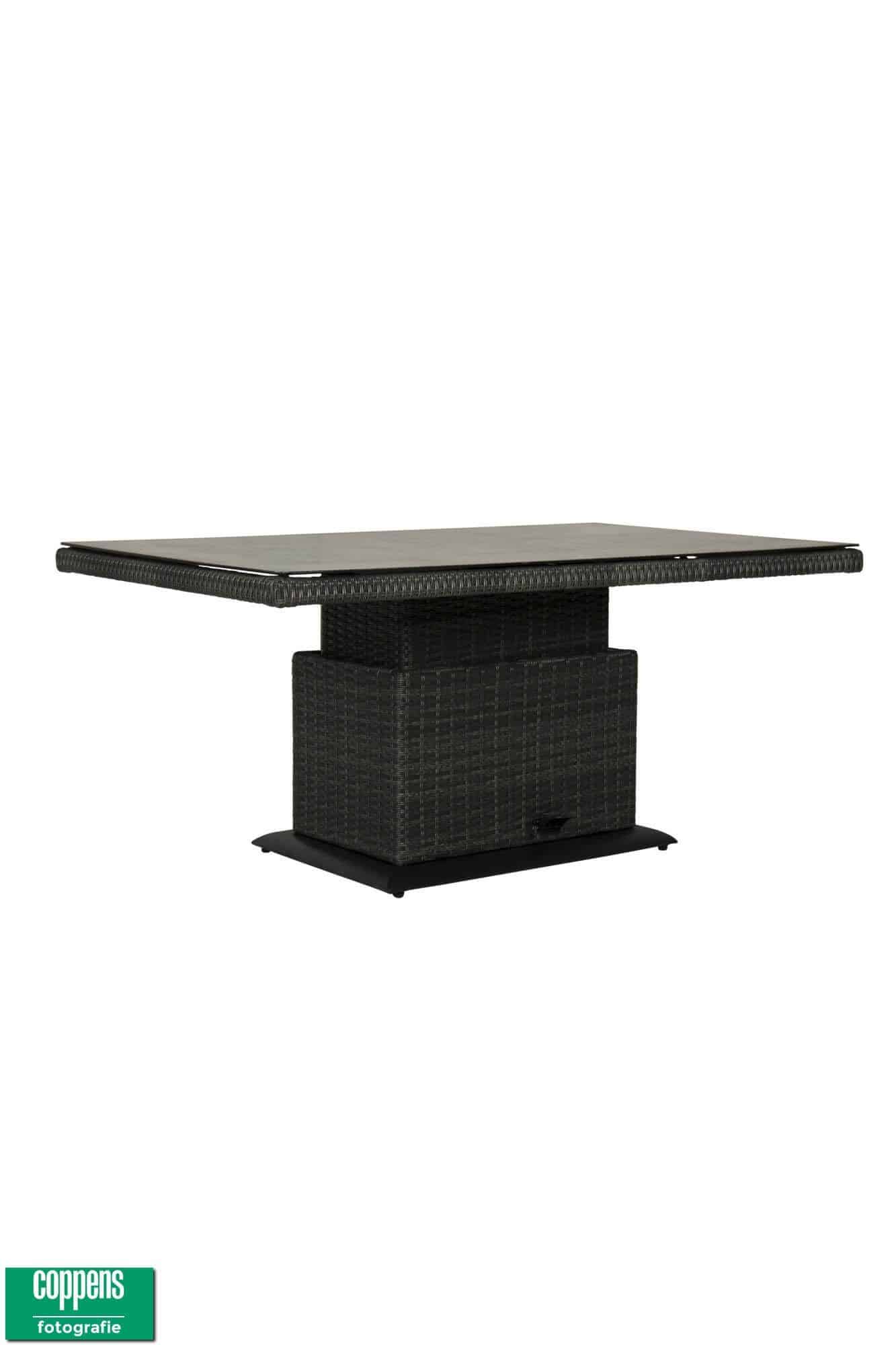 qopps sandigo / aruba in hoogte verstelbare tuintafel 140 x 85 antraciet