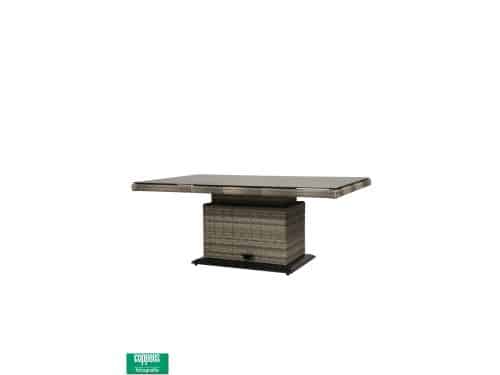 Qopps Sandigo / Aruba in hoogte verstelbare tuintafel 140 x 85 licht Grijs