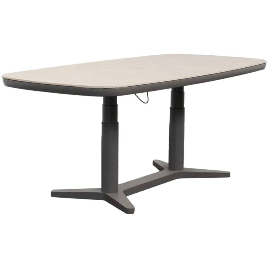 qopps traci in hoogte verstelbare tuintafel 180×90 mat royal grey