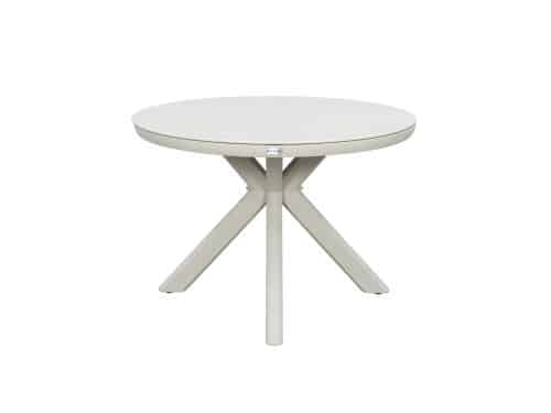 Qopps Ziggy tuintafel 105 cm rond frame latte light blad sintered stone beige
